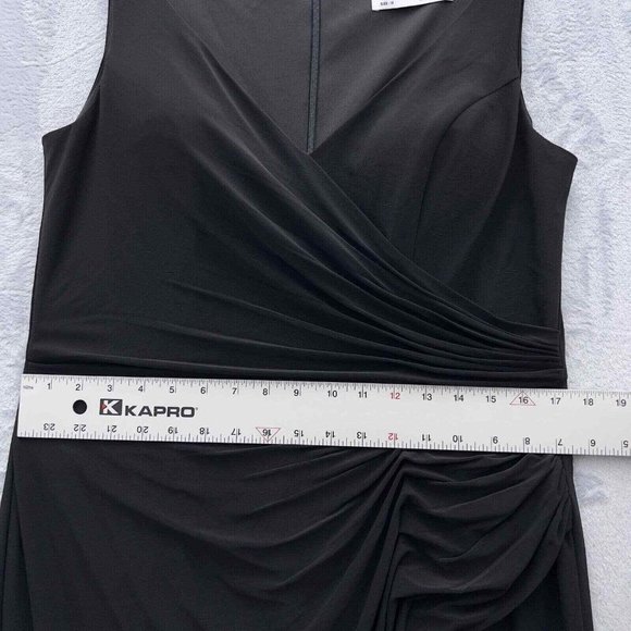 MAC DUGGAL IEENA Faux Wrap Thigh High Slit V-Neck Sleeveless Gown Size 12 0071 - Picture 6 of 11